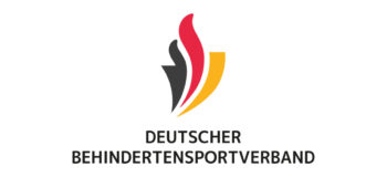 Logo mit stilisierter paralympischer Fackel in den Farben Deutschlands, darunter in schwarz der Schriftzug Deutscher Behindertensportverband.