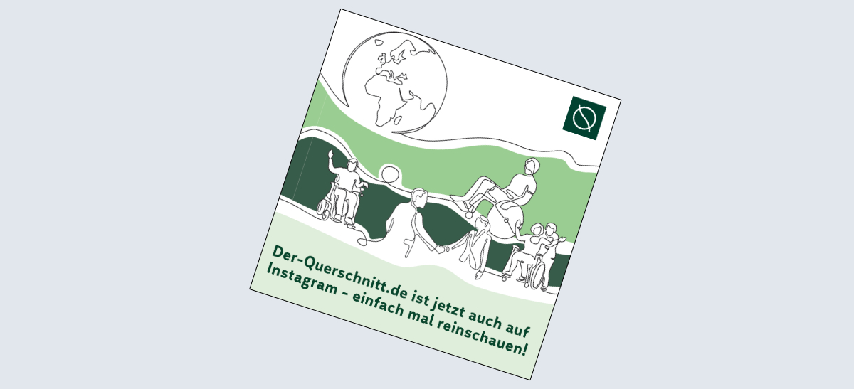 SoMe-Flyer von Der-Querschnitt.de, in Grüntönen gehalten, mit der Aufschrift: "Der-Querschnitt.de ist jetzt auch auf Instagram - einfach mal reinschauen!"