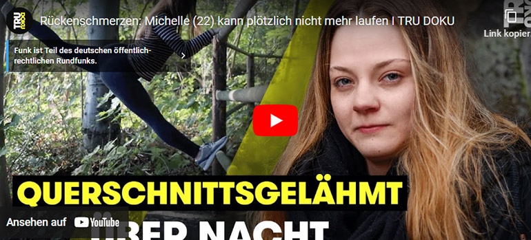 Michelle ist nach Rückenmarksinfarkt querschnittgelähmt