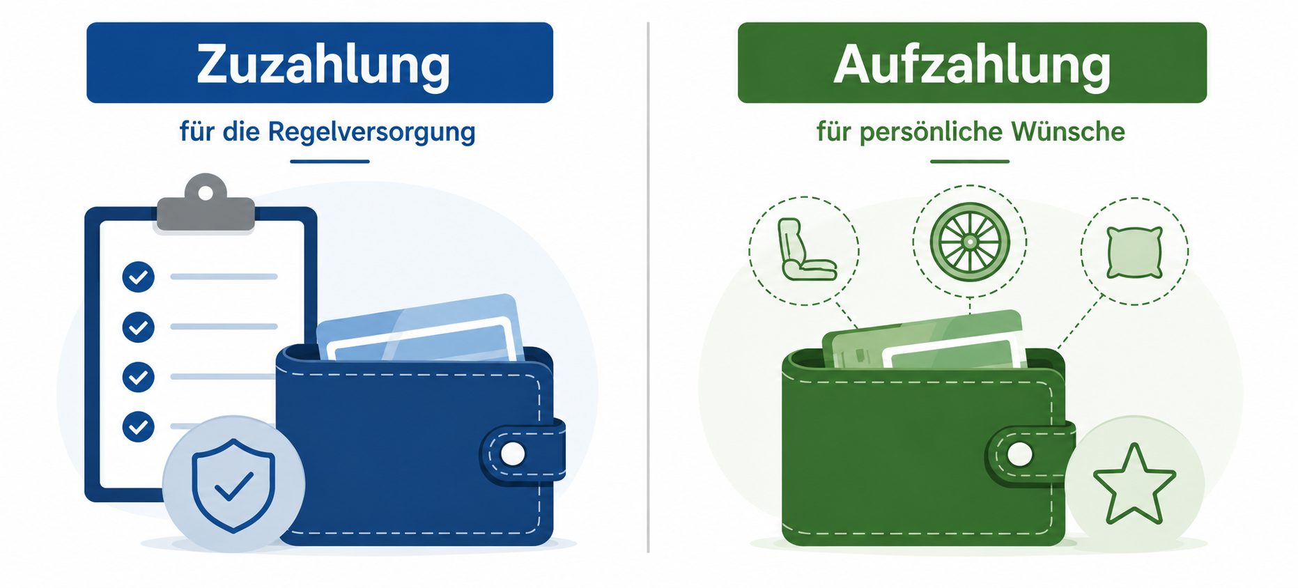 Aufzahlung, Zuzahlung, Kostenübernahme: Was zahlt die Kasse, was muss ich zahlen?
